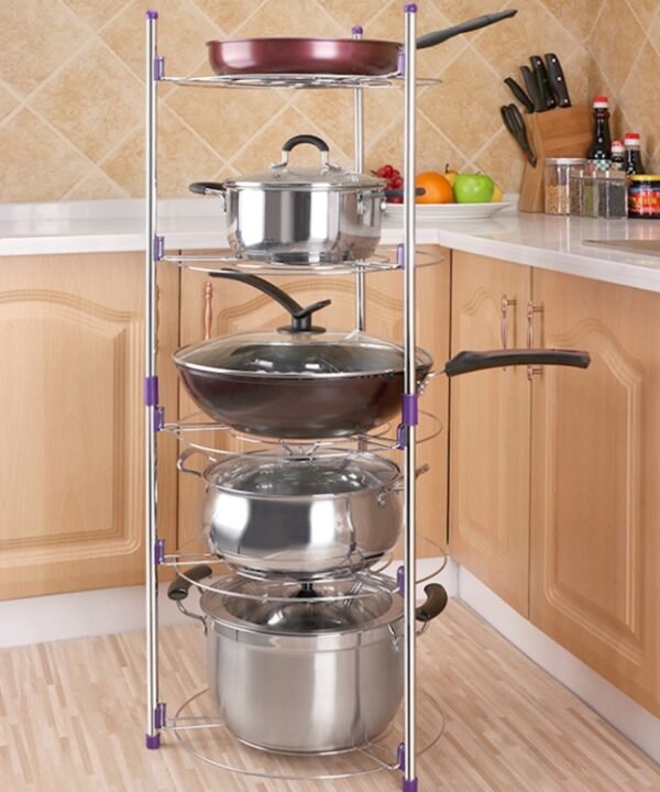 Multi-function Kitchen Pot Rack Five-layer Wok Soup Pot Stainless Steel Pot Rack