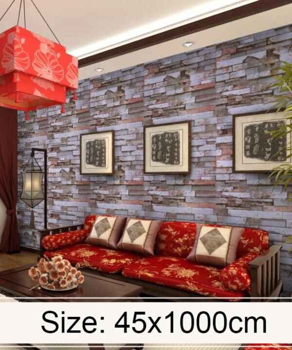 Mica Brick Creative 3D Stone Brick Decoration Wallpaper Stickers Bedroom Living Room Wall Waterproof Wallpaper Roll, Size: 45 x 1000cm