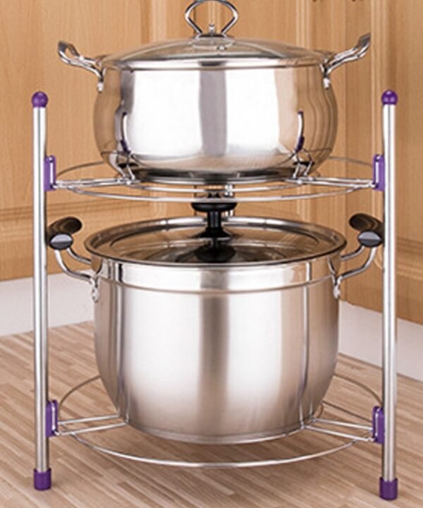 Multi-function Kitchen Pot Rack Double-layer Wok Soup Pot Stainless Steel Pot Rack