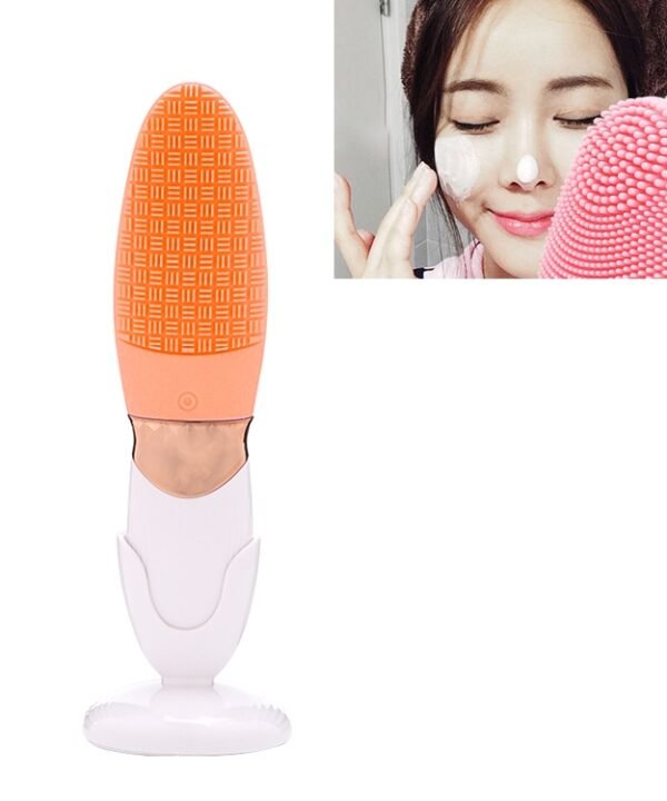CNaier AE-618 Battery-powered Silicone Acoustic Wave Face Skin Care Electric Facial Cleanser, AE-618(Orange), AE-618(Pink), AE-618(Green), AE-618(Blue)