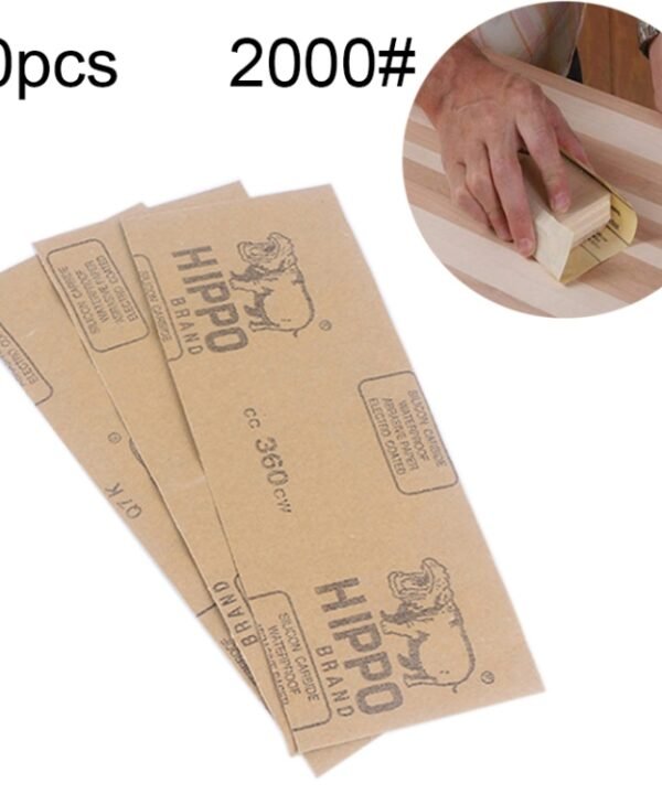 10pcs Grit 2000 Wet And Dry Polishing Grinding Sandpaper，Size: 23 x 9cm, Grit 2000