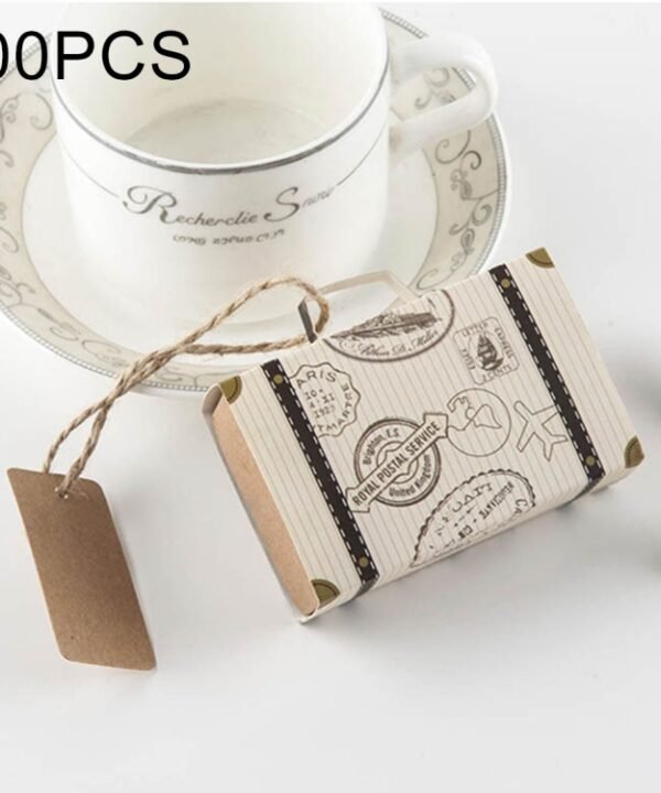 100 PCS Originality Wedding Mini Suitcase Sugar Box, Size: 8*5*2.5cm