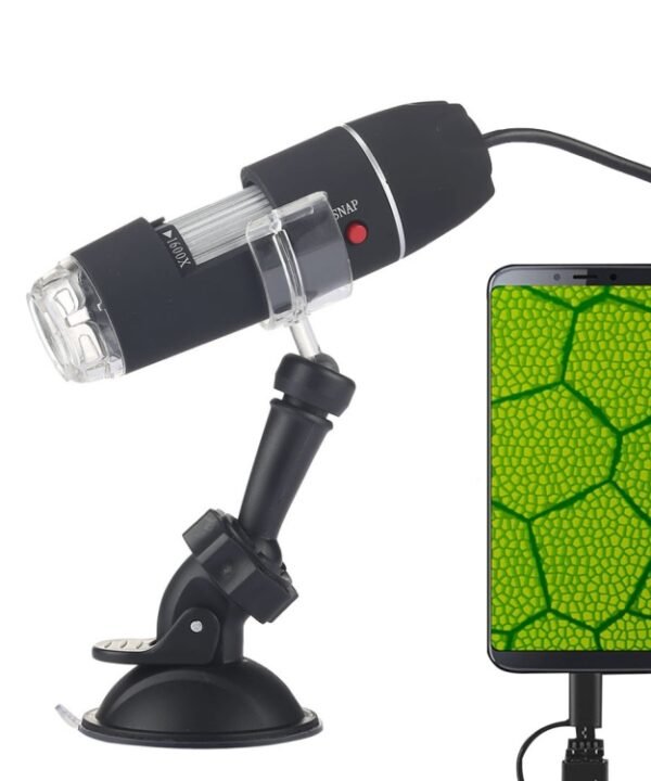 1600X Magnifier HD 0.3MP Image Sensor 2 in 1 USB Digital Microscope with 8 LED & Professional Stand