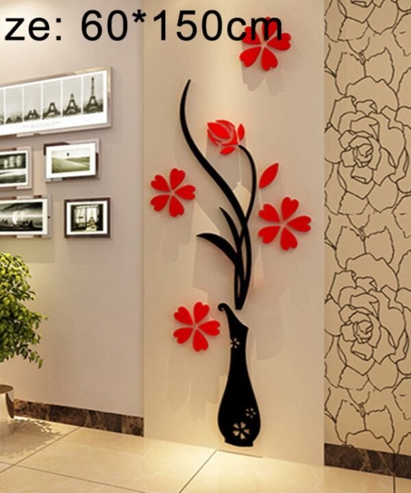 Creative Vase 3D Acrylic Stereo Wall Stickers TV Background Wall Corridor Home Decoration, Size: 60*150cm, Size: 60*150cm