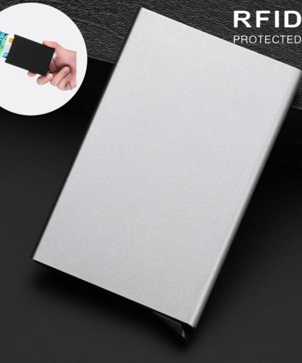 Antimagnetic Stainless Steel PU Business Card Holder Credit Card Case, Size: 10*6.2*0.8cm