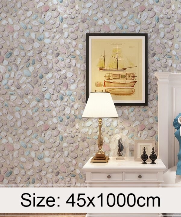 Cobblestone Creative 3D Stone Brick Decoration Wallpaper Stickers Bedroom Living Room Wall Waterproof Wallpaper Roll, Size: 45 x 1000cm