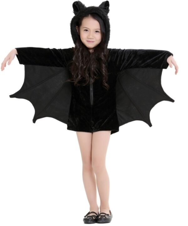 Halloween Costume Children and Women Bat Vampire Clothing Stage Performance Cosplay Clothing, Size:XS, Bust: 76cm, Clothes Long: 57cm, Suggested Height:100-120cm