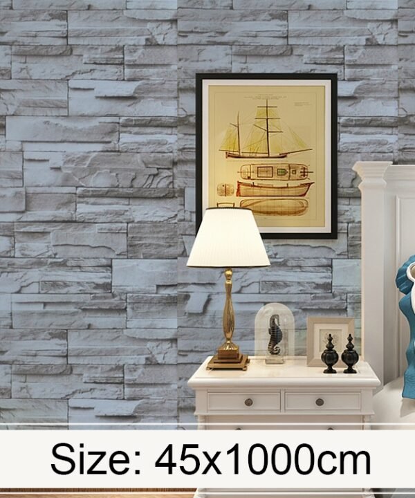 Stucco Brick Creative 3D Stone Brick Decoration Wallpaper Stickers Bedroom Living Room Wall Waterproof Wallpaper Roll, Size: 45 x 1000cm