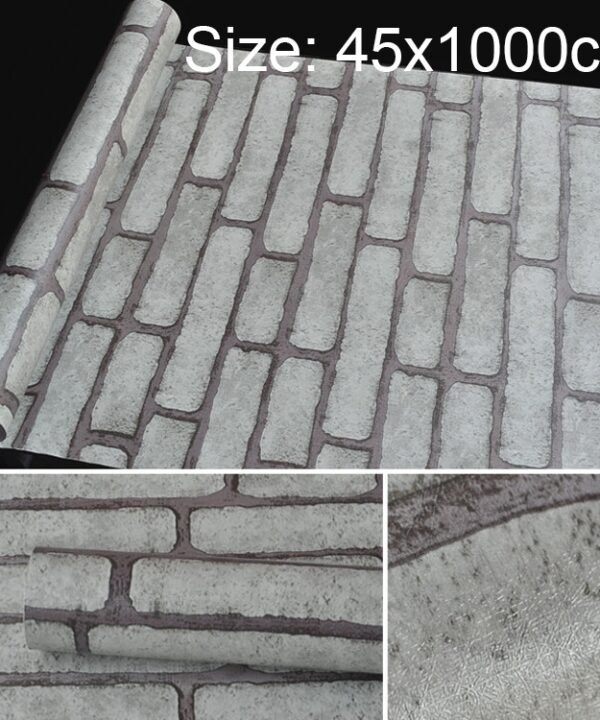 Gray Brick Creative 3D Stone Brick Decoration Wallpaper Stickers Bedroom Living Room Wall Waterproof Wallpaper Roll, Size: 45 x 1000cm