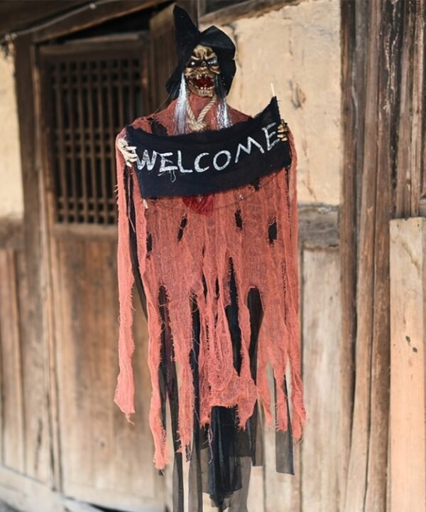 Halloween Hang Ghost Resin Electric Skull Bar Door Welcome Ghost Voice Skeleton Props Decorations, Electric Skull(Dark Blue), Electric Skull(Orange)