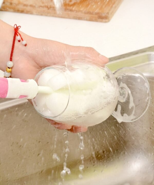 10 PCS Removable Handle Sponge Cleaning Cup Brushes Wash Cup Brush for Glass Milk Bottle / Coffee Cup / Glass Cup, Size: 25.5x6cm, Random Color Delivery