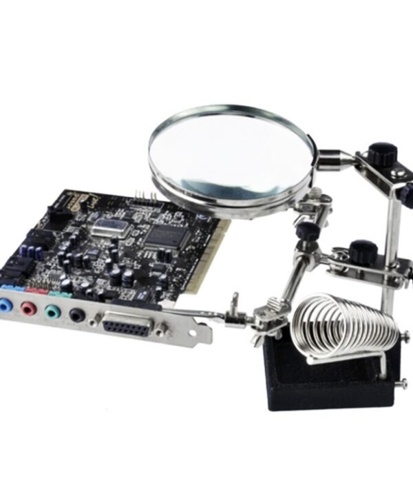 90mm Diameter 5X Multifunction Spring Iron Stand with Magnifying Glass