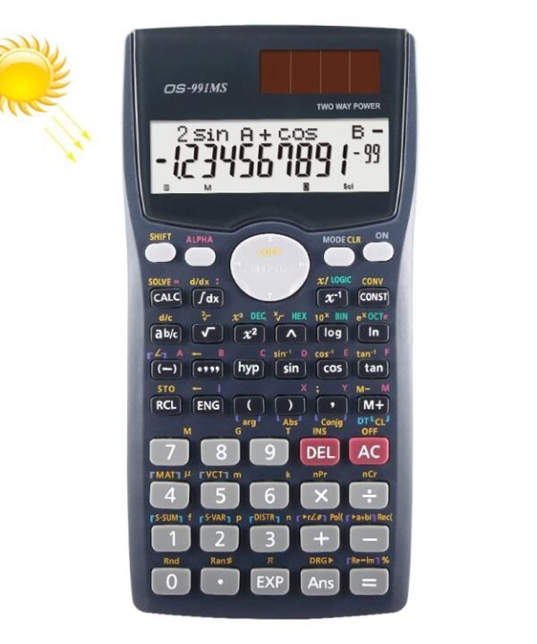 OSALO OS-991MS 10+2 Digits Double Line Display Multi-functional Student Function Scientific Calculator Solar Energy Dual Power Calculator