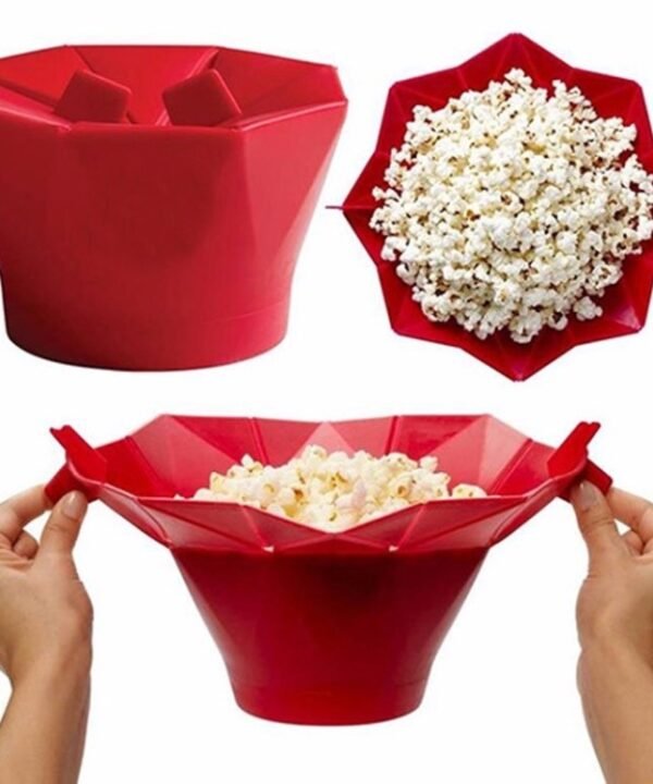 2 PCS Creative Foldable Silicone Microwave Popcorn Maker, Foldable Silicone