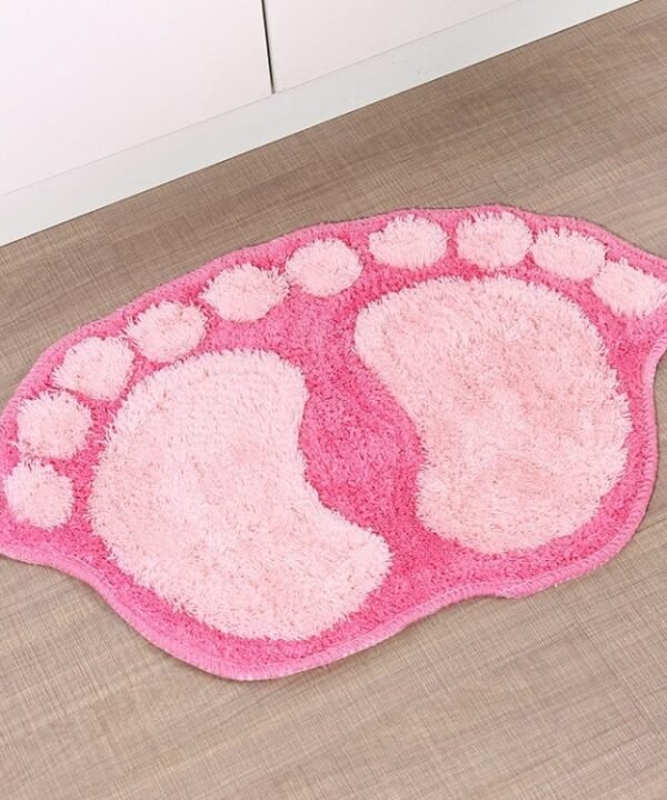 1390 Foot-shaped Non Slip Shaggy Soft Water Absorption Bedroom Bathroom Carpet Mat