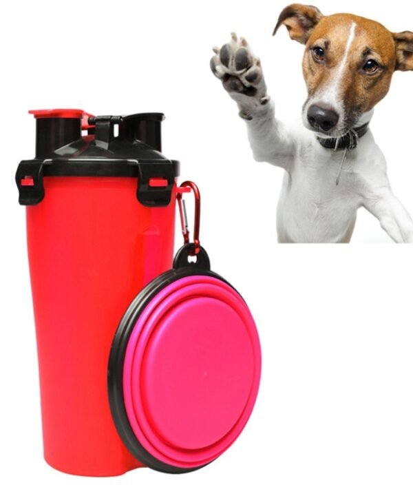 Pet Outdoor Portable Dual-use Water and Food Cup with A Folding Bowl