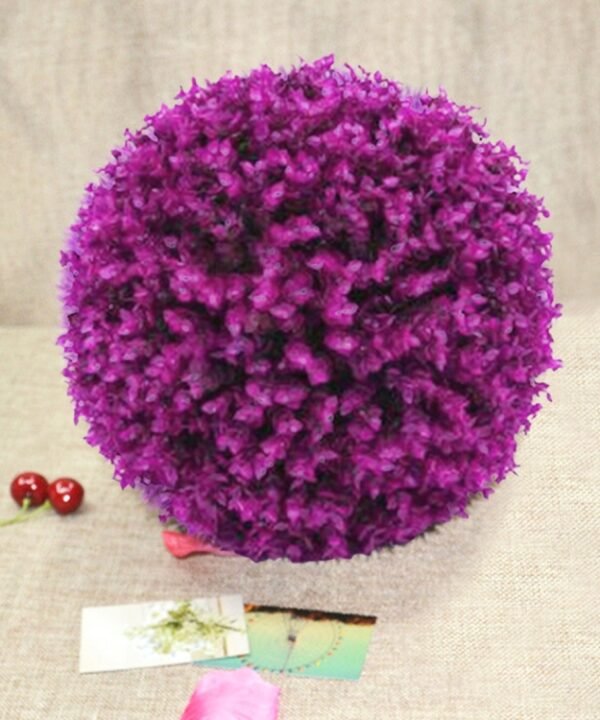 Artificial Purple Eucalyptus Plant Ball Topiary Wedding Event Home Outdoor Decoration Hanging Ornament, Diameter: 13.4 inch