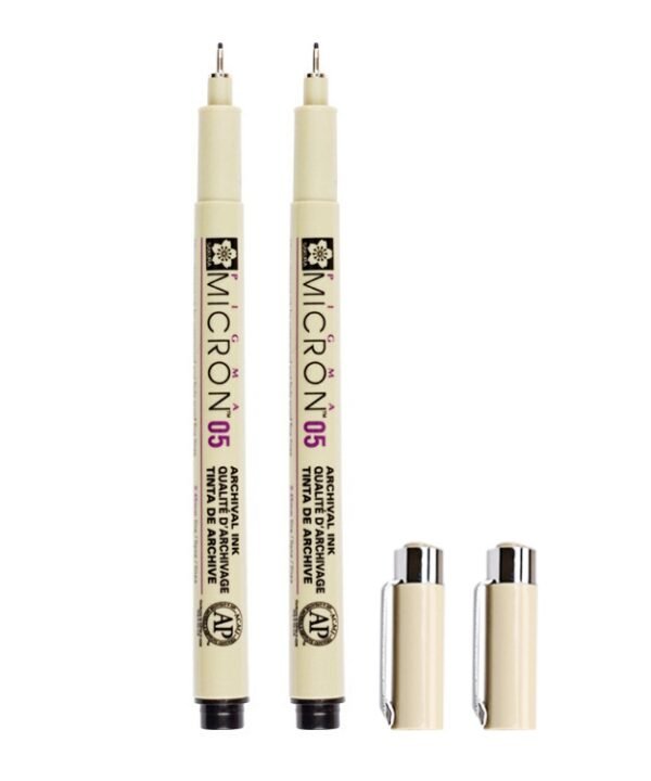 2 PCS Archival Pigment Ink Drawing Fineliner Pens Nib Manga Micron Pen, 0.4mm, 0.45mm, 0.5mm, 0.25mm, 0.3mm, 0.35mm