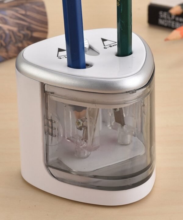 Office School Stationery Battery Operated Dual Slots Electric Colored Pencil Sharpener, Random Color Delivery