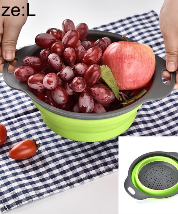Creative Folding Vegetables Fruits Storage Basket Organizer Drain Basket, L, Size: 29.5*23.5*10cm, Size: L
