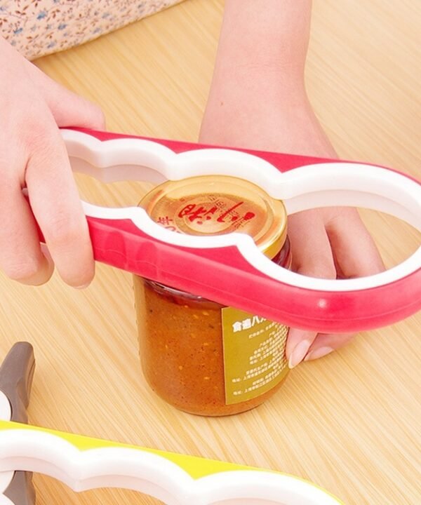 4 in 1 Multi-function Bottle Opener Home Safe Open Cans Anti-skid Cap Kitchen Tool, Random Color Delivery