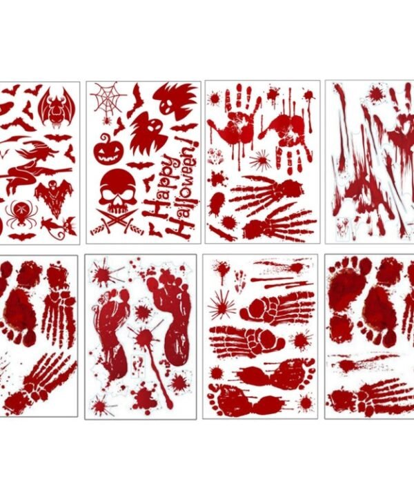 Halloween Decorations PVC Creative Blood-printed Wall Stickers Window Stickers, Size: 25*30cm, Random Style Delivery