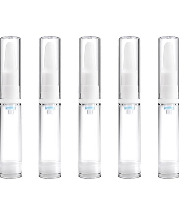 5 PCS Clear Empty Travel Portable Refillable Plastic Pump Bottle Containers, 10ml