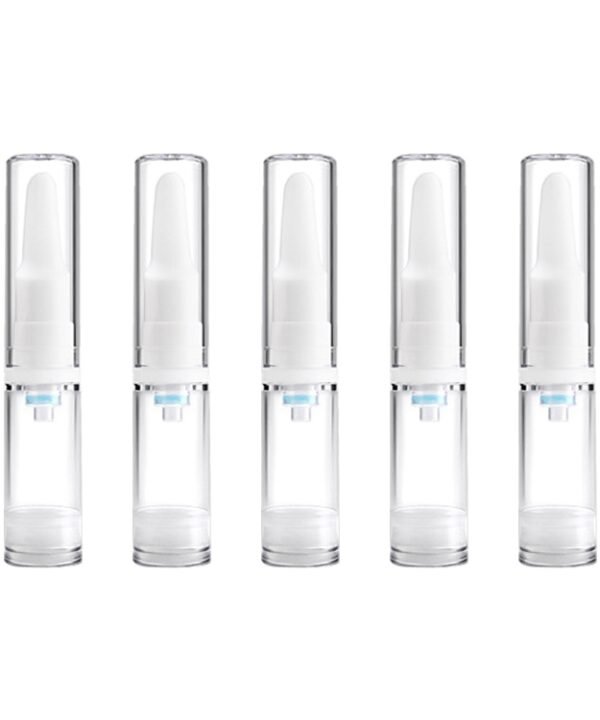 5 PCS Clear Empty Travel Portable Refillable Plastic Pump Bottle Containers, 5ml
