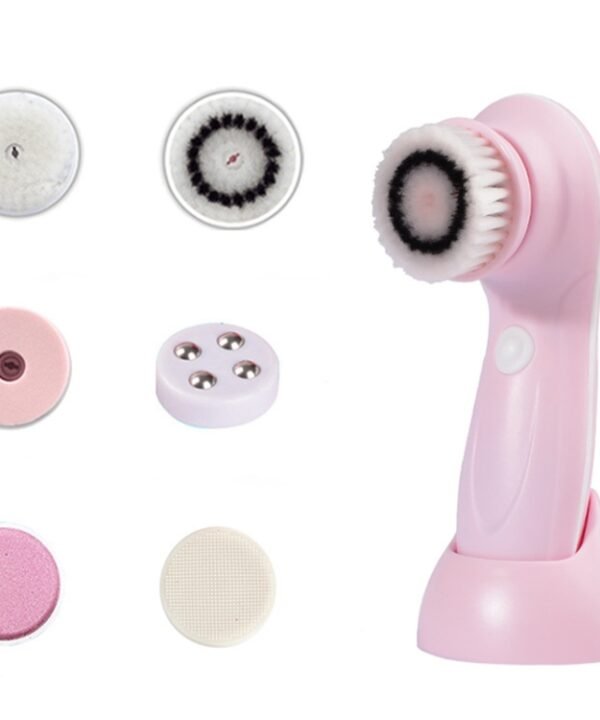 1.2W USB Charging Electronic Cleaning Face Beauty Instrument Pores Nose Blackhead Facial Cleansing Brush, 6 in 1