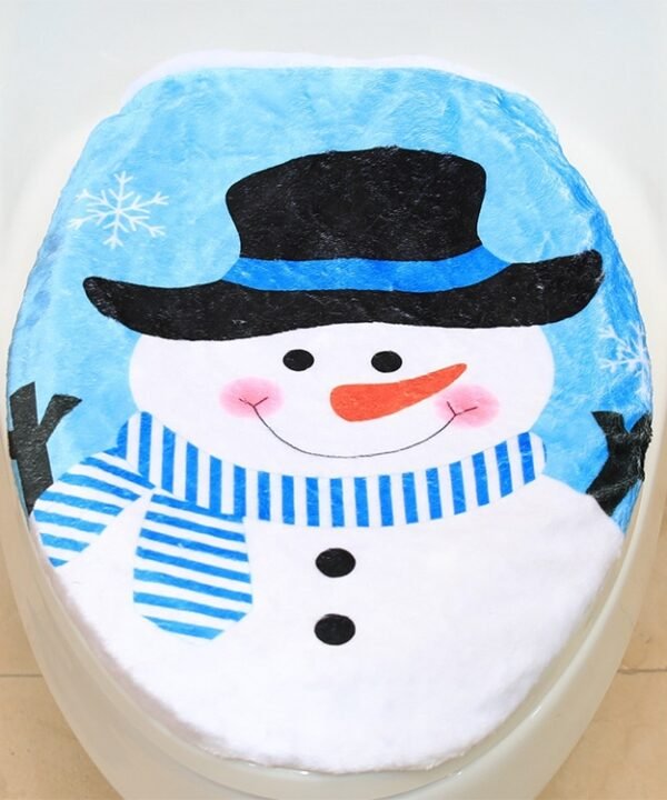 Fancy Christmas Decoration Toilet Lid Cover, Size: 48 x 43cm, Hat Snowman, Tree Branch Snowman