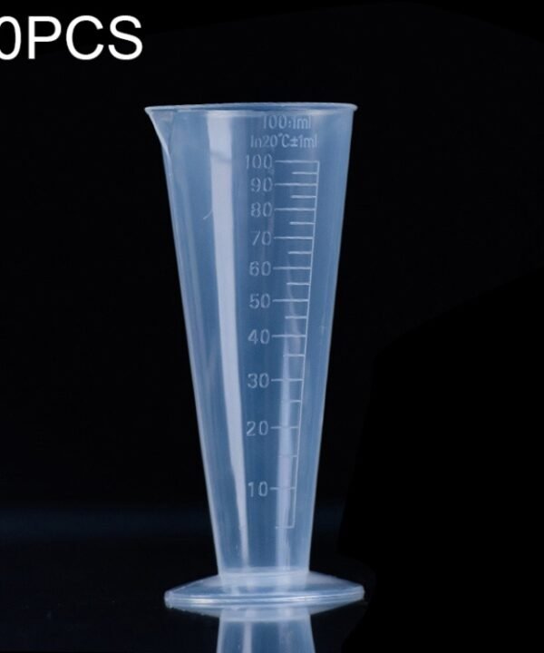 10 PCS 100ml Food Grade PP Plastic Flask Digital Cone Measuring Cup Cylinder Scale Measure Glass Lab Laboratory Tools, 100ml