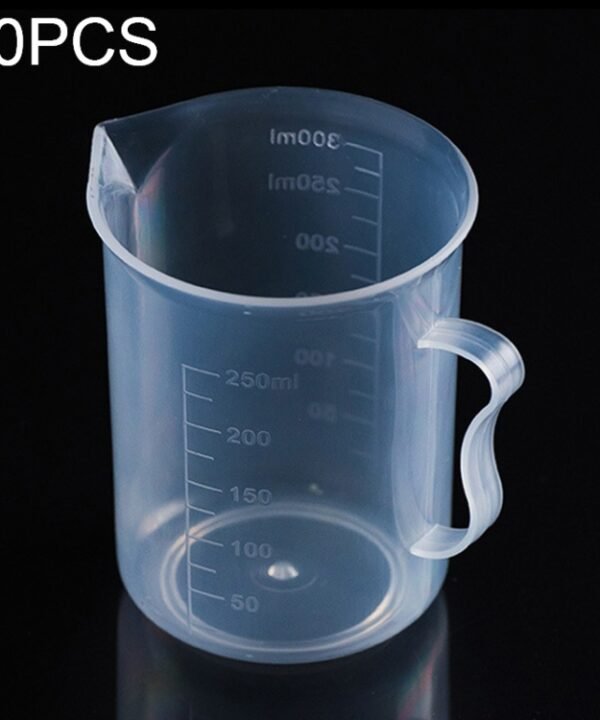 10 PCS 250ml Food Grade PP Plastic Flask Digital Measuring Cup Cylinder Scale Measure Glass Lab Laboratory Tools, 250ml