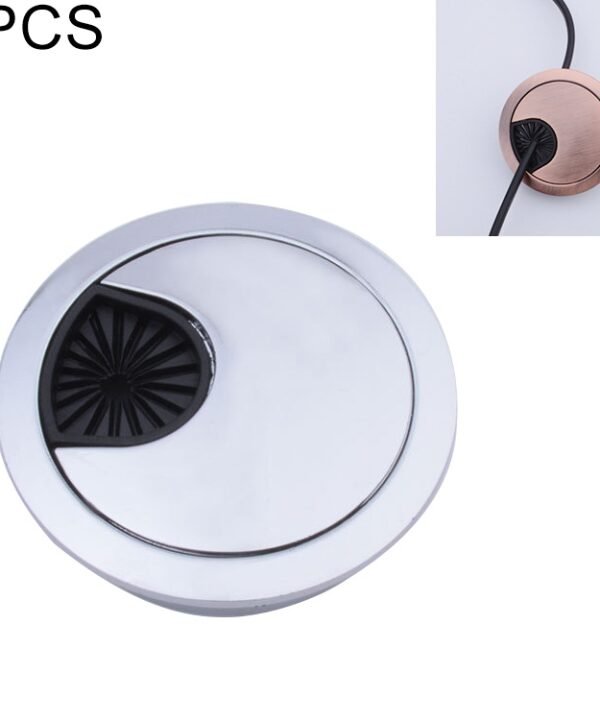 2 PCS Desk Computer Desktop Zinc Alloy Round Threading Box Hole Cover, Hole Diameter: 50mm (Bright Gold), 50mm