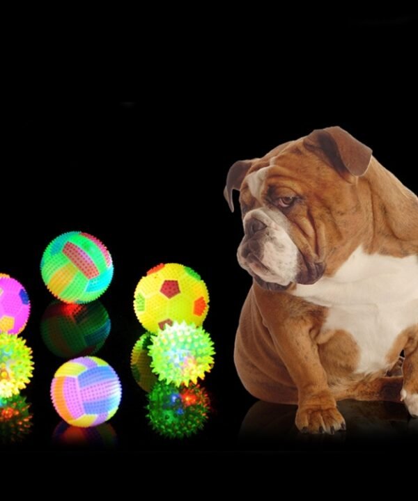 Dog Toy Balls for Pets Color Pet Flashing Ball Glowing Elastic Ball Dog Toy Ball Rubber Acoustic Mimo Bite Toys , Small Size,Random Color Shape Delivery