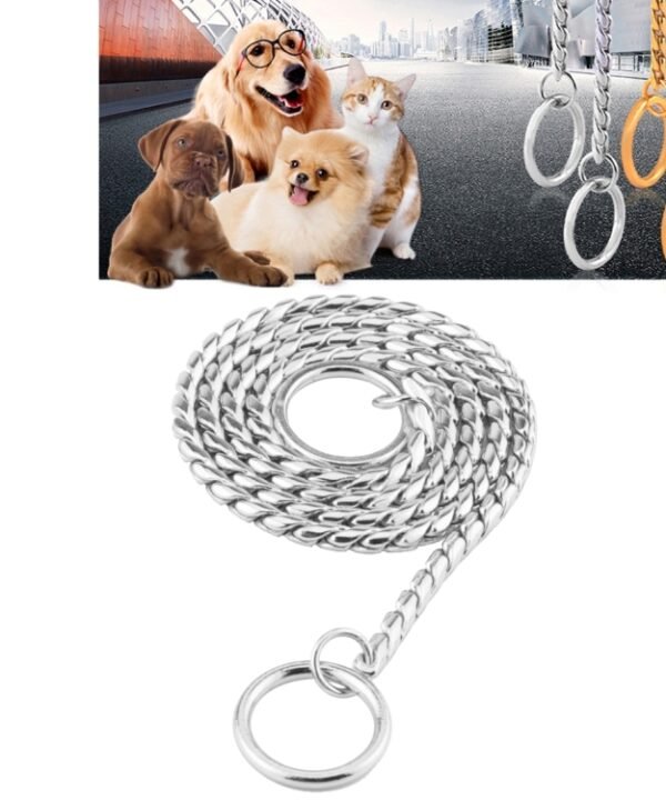 Pet Collars Pet Neck Strap Dog Neckband Snake Chain Dog Chain  Solid  Metal Chain Dog Collar，Length:35cm, 35cm