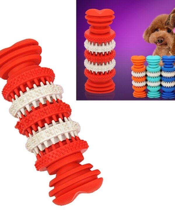 Dog Toy  for Pets Tooth Cleaning Chewing Toys of Non-Toxic Soft Rubber , Small Size,Length:12cm, 12cm Red