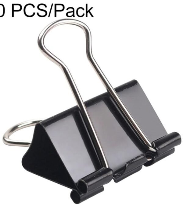 50PCS 32mm Black Metal Clip Notes Letter Paper Clip Office Bind