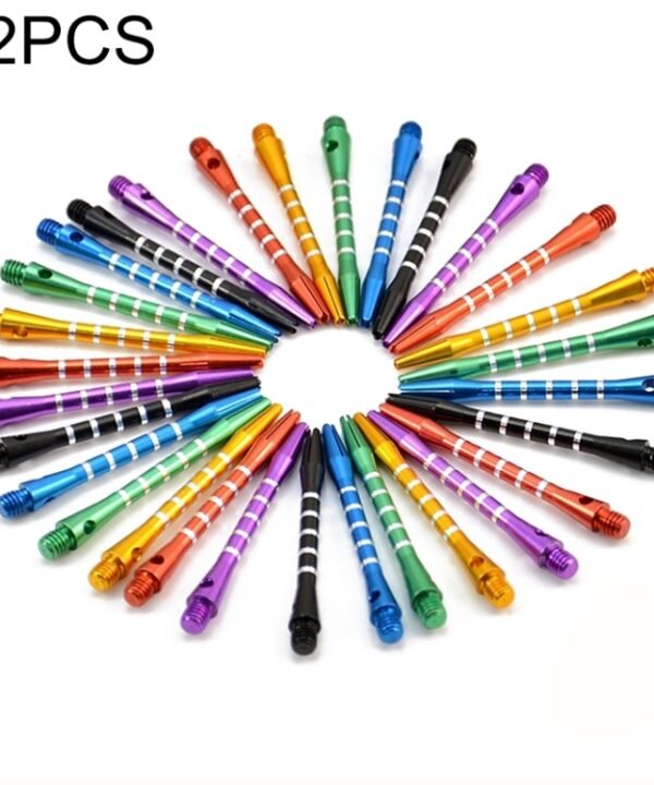 12 PCS Throwing Toy 53mm Shafts Aluminium 2BA Dart Shaft, Random Color Delivery