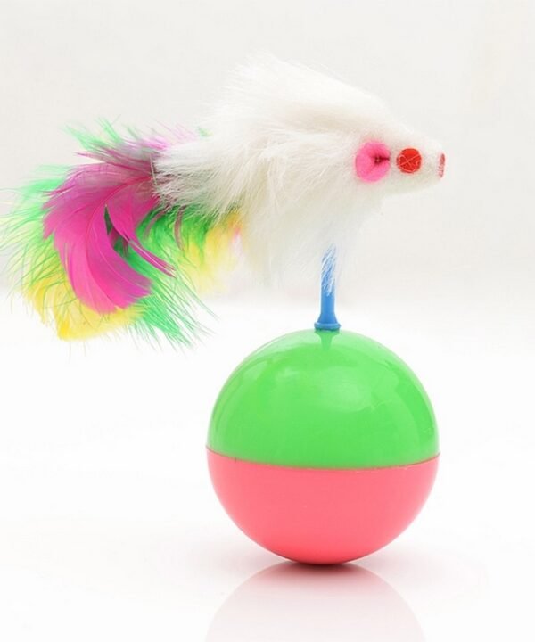 Durable Pet Cat Favorite Toys Feather Mouse Tumbler Plastic Toys Balls, Diameter: 5.5cm