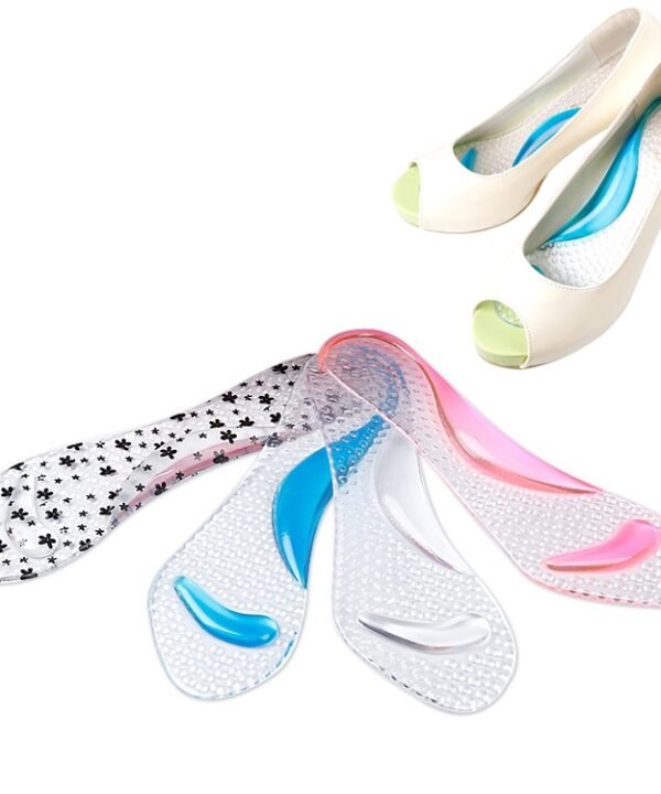 Women Silicone Gel Massage Arch Support Insoles Orthotic Flatfoot Prevent Foot Cocoon High Heels Shoes Pad ,Random Color Delivery