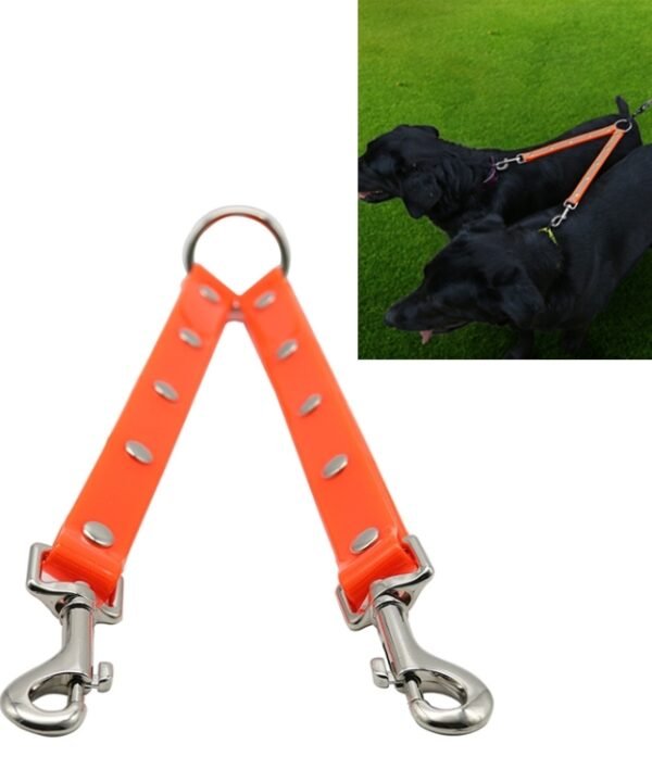 TPU Material Pet Dogs 2 in 1 Tangle-free Traction Rope Double Pet Dog Walking Leash, Length: 25 cm, 2 in 1 (Black), 25 cm (Orange), 25 cm (Green), 2 in 1 (Red), 2 in 1 (Yellow)