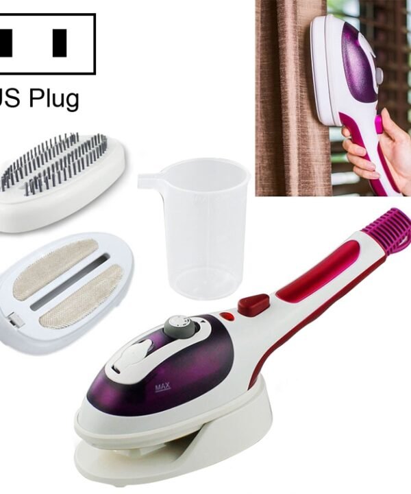 Multifunction Household Handheld Steamer Travel Portable Hand - Held Steam Hanging Hot Machine Ceramic Bottom with Flannelette Brush & Hair Brush & Measuring Cup,US Plug, US Plug Blue, US Plug Purple