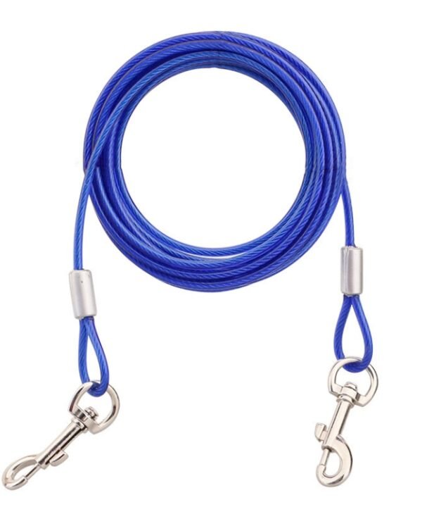 Double-end Steel Wire Rope Pet Dogs 2 in 1 Traction Rope Pet Walking Leads With Handle, Length: 3m,Random Color Delivery