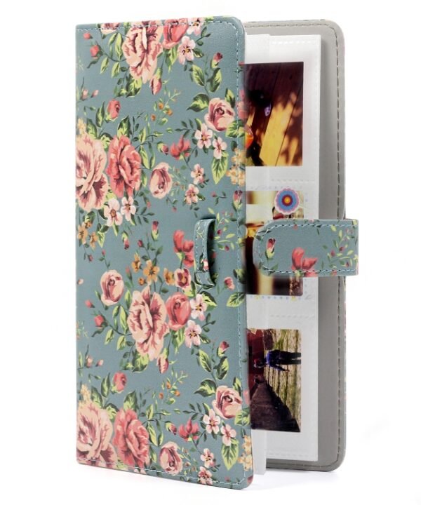 Rose Pattern 3 inch DIY PU Mini Creativity Insert Type 32 Pages Exquisite Photo Album for Polaroid