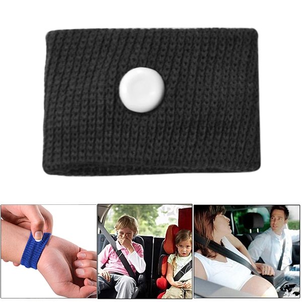 Physical Method Carsickness Prevention Antiemetic Polyester Wristband, One Pair, Black, Orange, Pink, Green, Grey, Blue, Red, White, Yellow