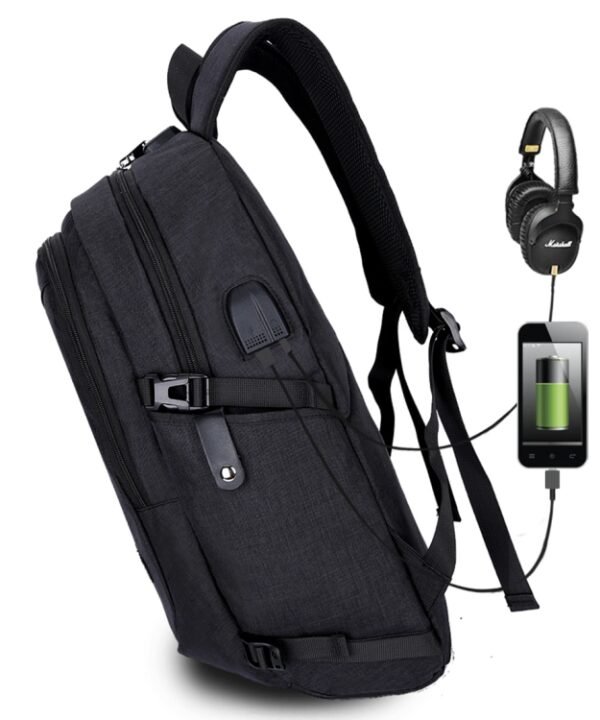 Multi-Function Large Capacity Travel Casual Backpack Laptop Computer Bag with External USB Charging Interface & Headphone Jack & Anti-theft Lock for Men