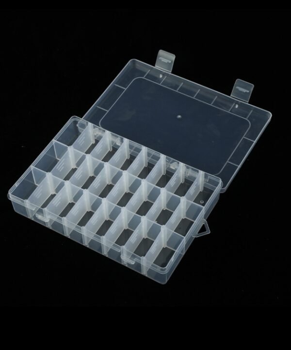 Plastic Removable Grid 24 Slots Box Organizer Storage Container for Jewelry Earring