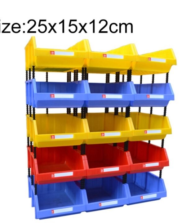 Thickened Oblique Plastic Box Combined Parts Box Material Box, Random Color Delivery, Size: 25cm x 15cm x 12cm