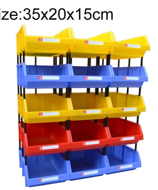 Thickened Oblique Plastic Box Combined Parts Box Material Box, Random Color Delivery, Size: 35cm x 20cm x 15cm