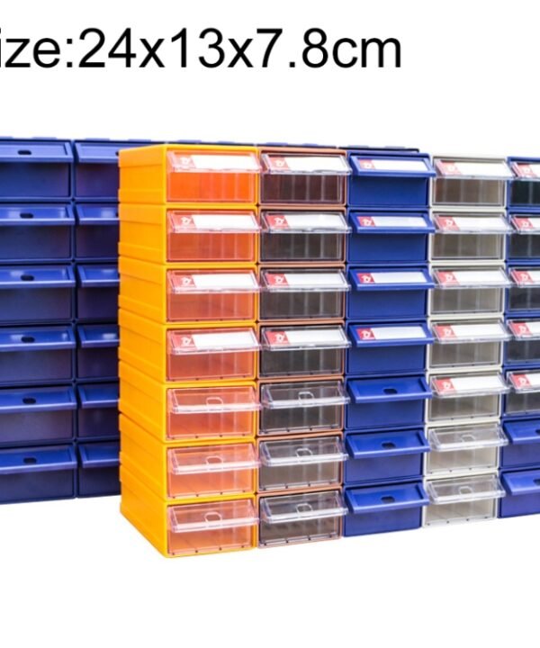 Thickened Combined Plastic Parts Cabinet Drawer Type Component Box Building Block Material Box Hardware Box, Random Color Delivery, Size: 24cm x 13cm x 7.8cm